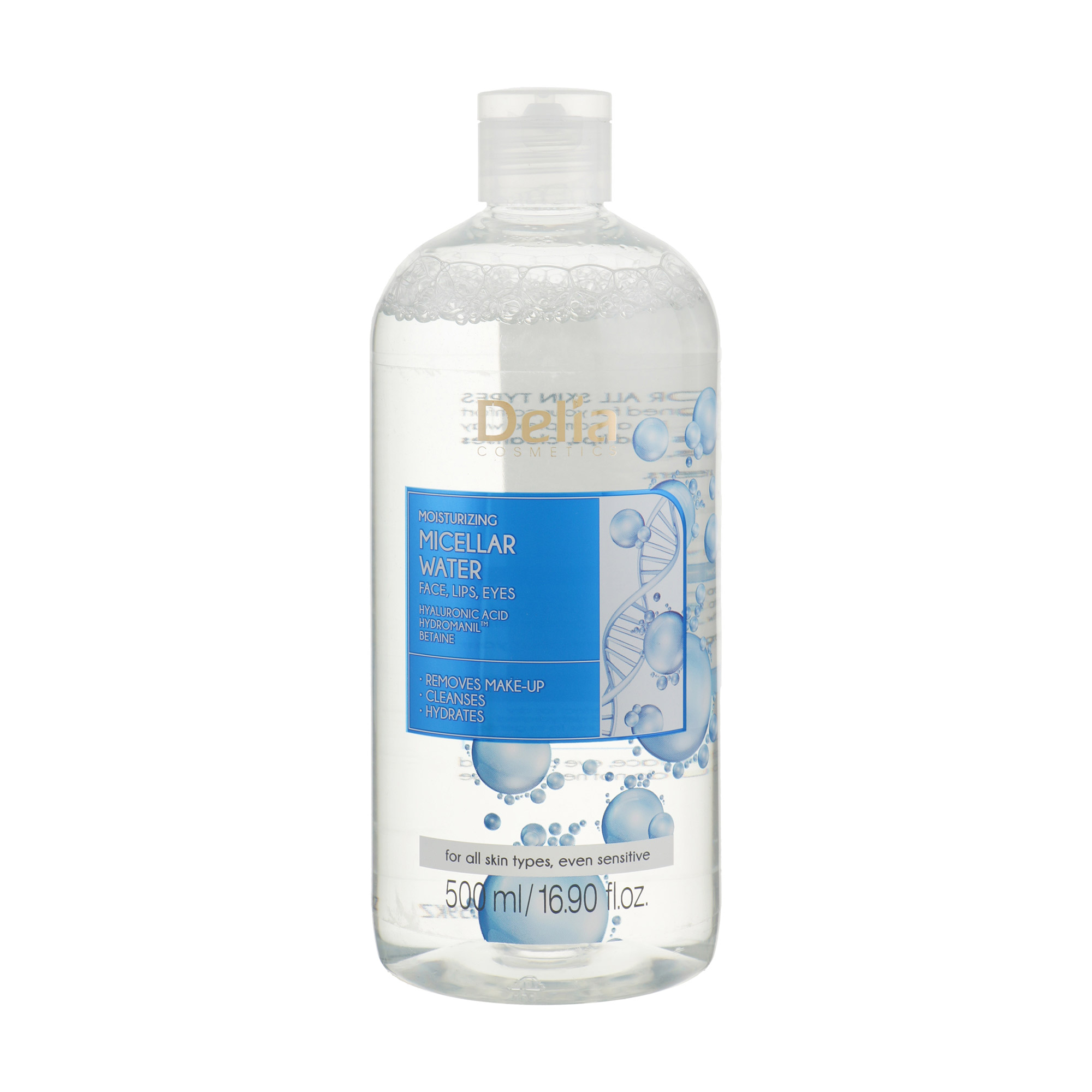 Зволожувальна міцелярна вода для обличчя Delia Cosmetics Hialuron Micellar Water, 500 мл